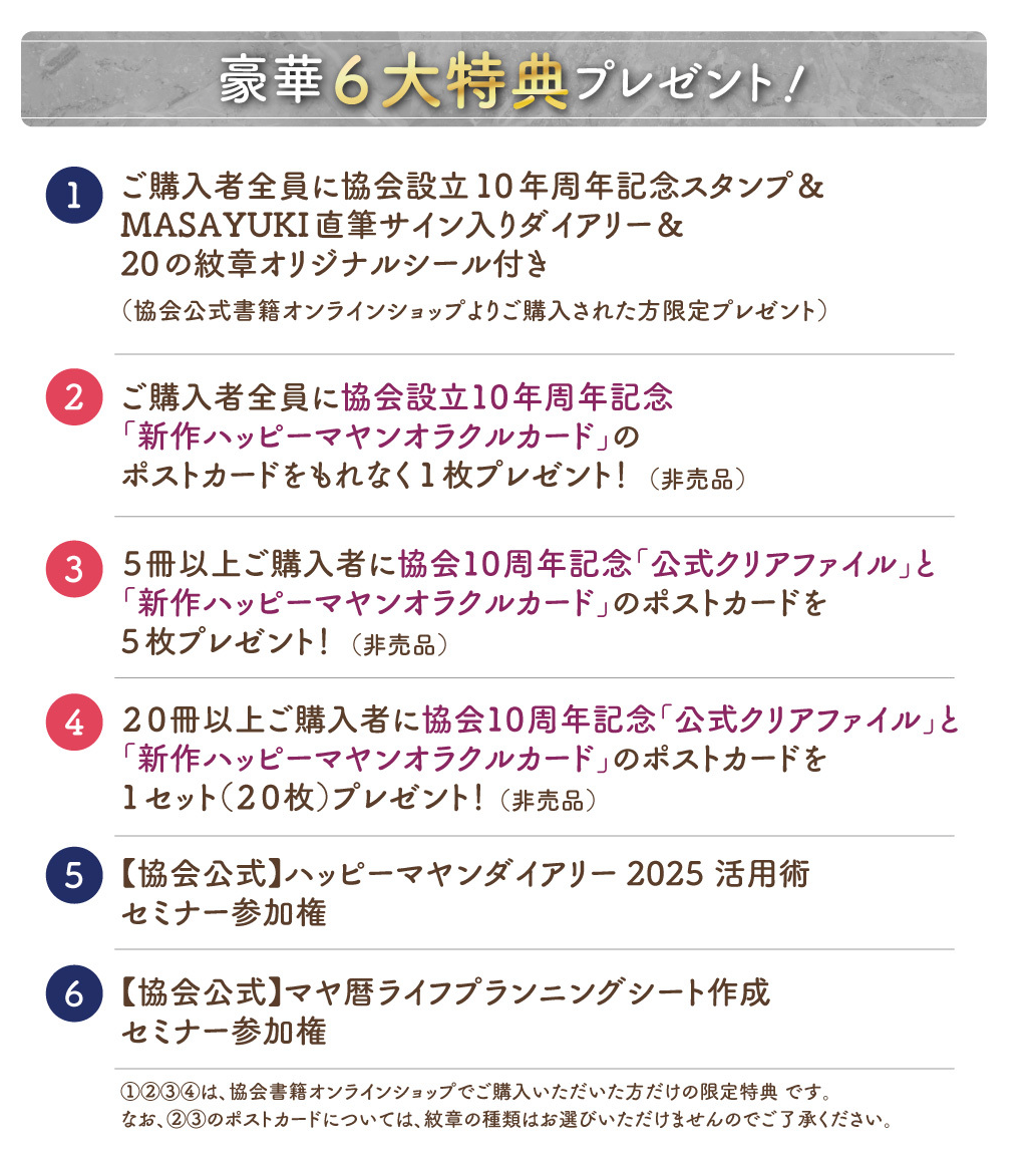 2025年　マヤ暦占星術のスケジュール帳　ハッピーマヤンダイアリー2025　10th Anniversary